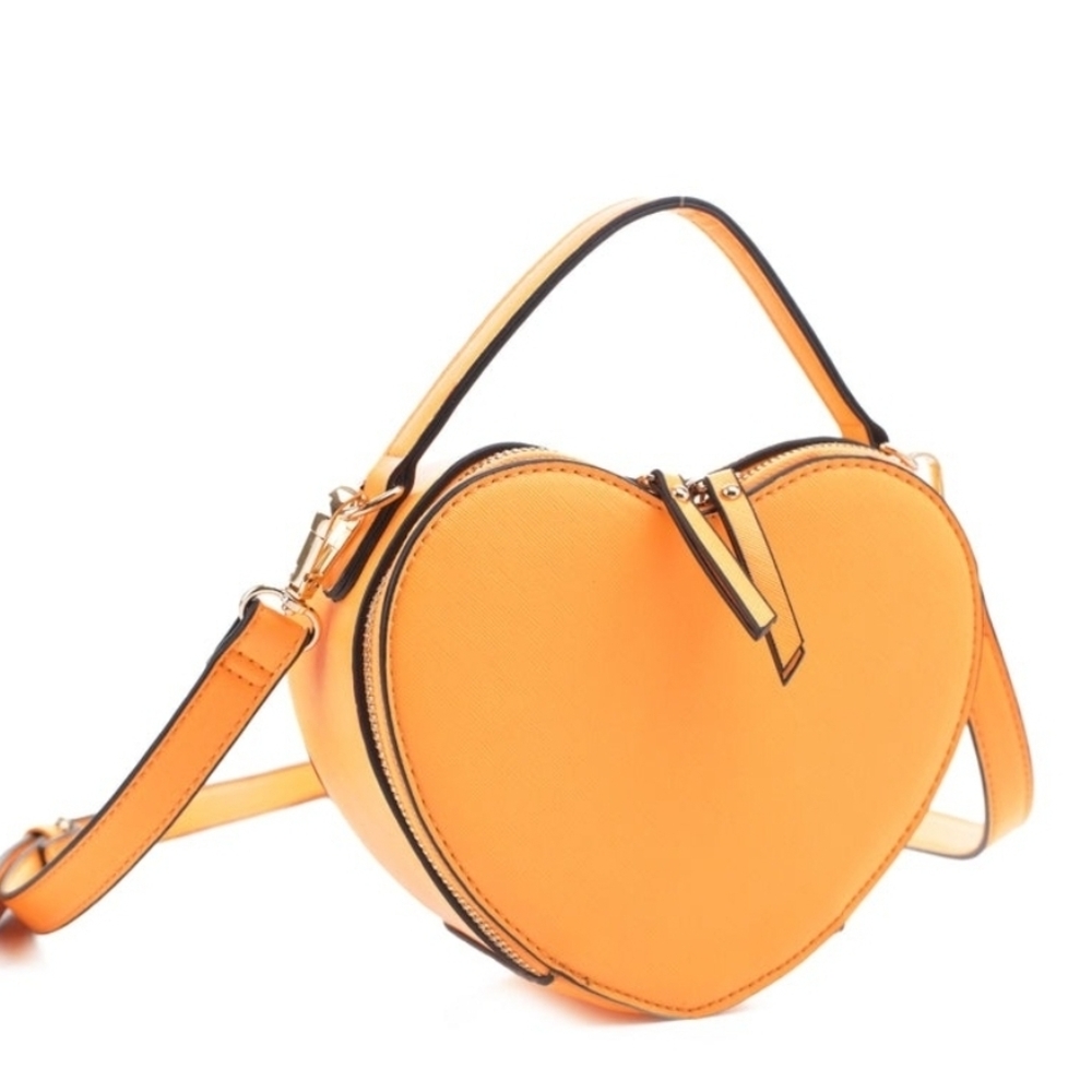 Orange Heart Crossbody Bag - Women
